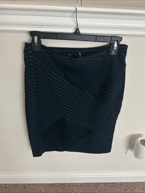 Grace Elements Teal and Black Striped Pencil Skirt